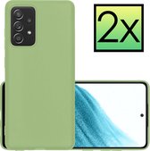 Samsung Galaxy A53 Hoesje Back Cover Siliconen Case Hoes - Groen - 2x