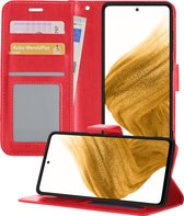 Samsung A53 Hoesje Book Case Hoes - Samsung Galaxy A53 Case Hoesje Wallet Cover - Samsung Galaxy A53 Hoesje - Rood