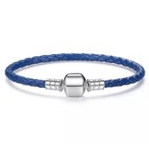 Tracelet - Zilveren Armbanden - Bedelarmband Delfts Blauw leer - Happy Holland Collectie - 925 Sterling Zilver - Pandora compatible - 925 Zilver Certificaat - In Leuke Cadeauverpak