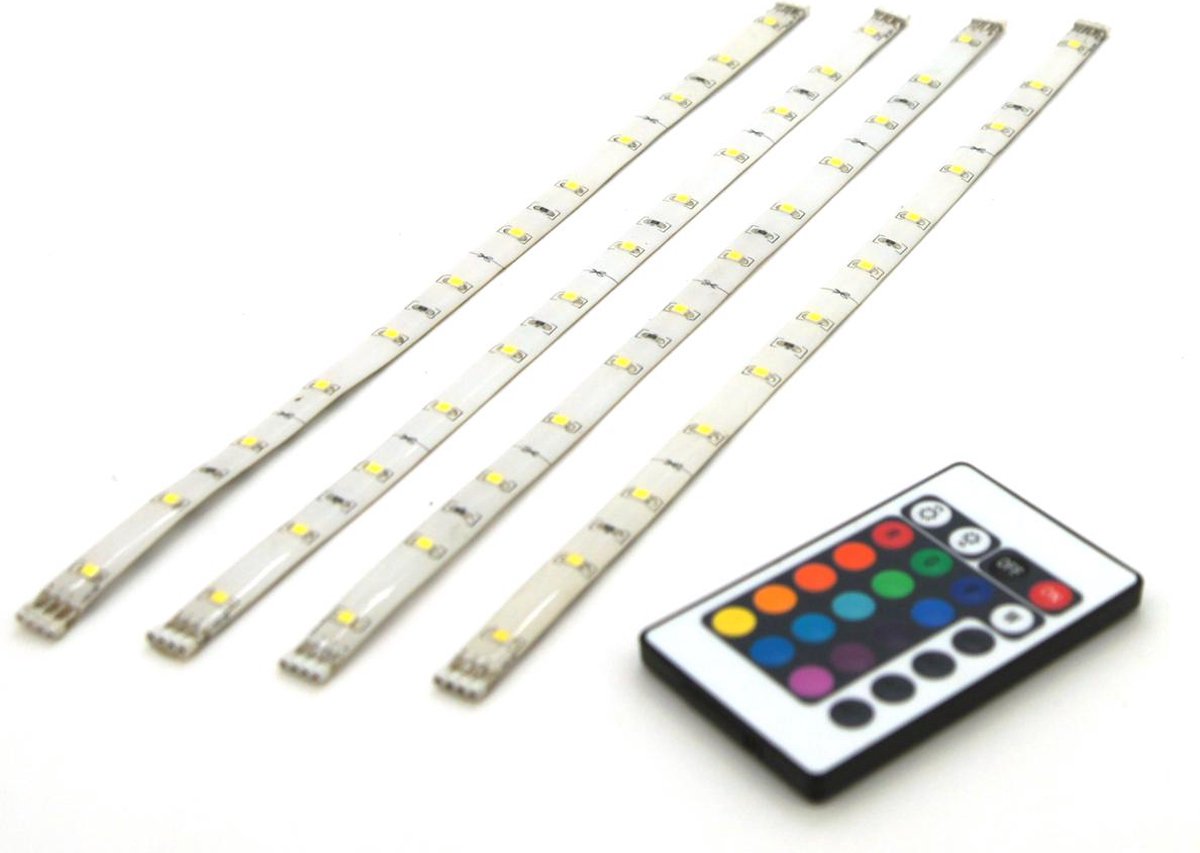 Prolight Profile LED Strip - RGB - 4X30CM - Incl Afstandsbediening - IP 44 - Prolight