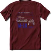 M18 Hellcat leger T-Shirt | Unisex Army Tank Kleding | Dames / Heren Tanks ww2 shirt | Blueprint | Grappig bouwpakket Cadeau - Burgundy - S