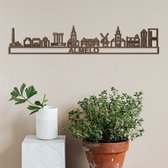 Skyline Almelo (mini) Notenhout Wanddecoratie Voor Aan De Muur Met Tekst City Shapes