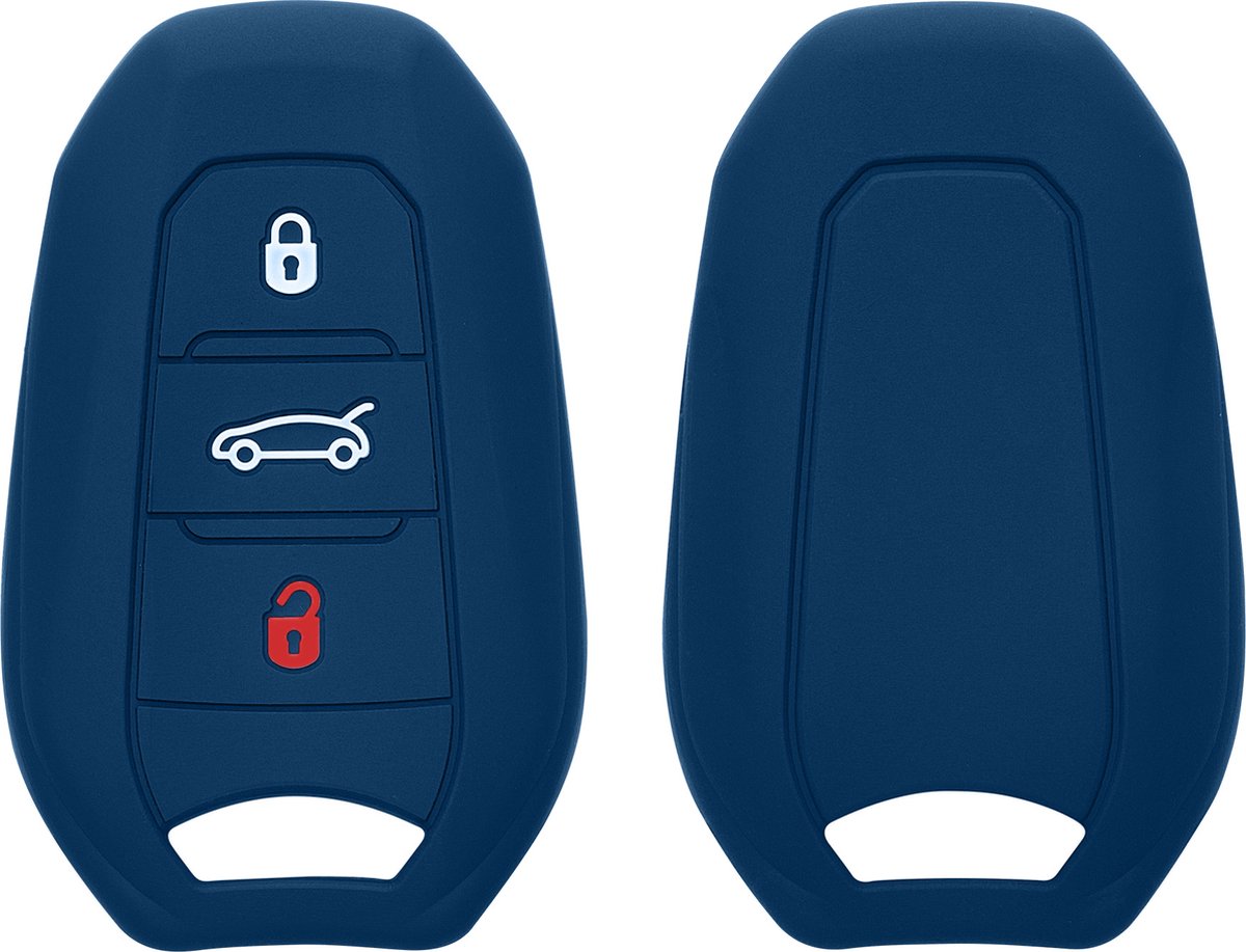 Coque Silicone Pour Clé Peugeot/Citroën (Keyless Go) - Design Marbre Doré-blanc-gris - Protection Anti-chocs