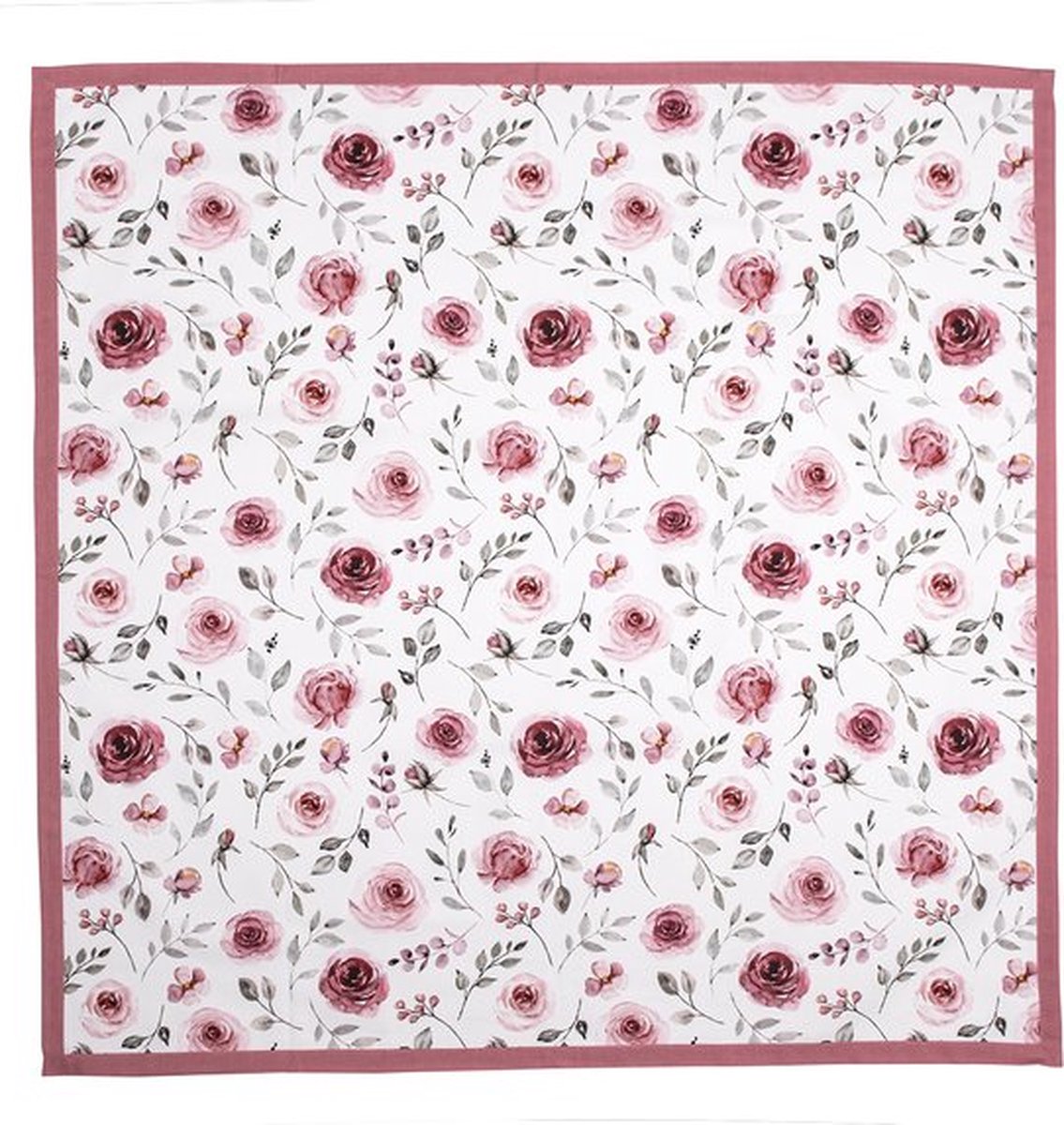 Tafelkleed 130*180 cm Wit, Roze, Groen Katoen Rechthoek Rozen Tafellaken Tafellinnen Tafeltextiel