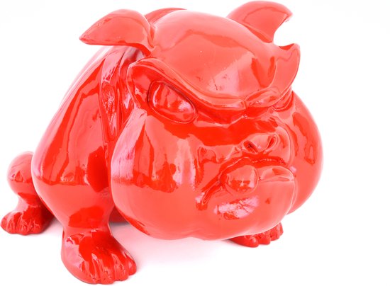 Beeld boze hond rood - Decoratief beeld hond - Honden beeld - Dieren ...