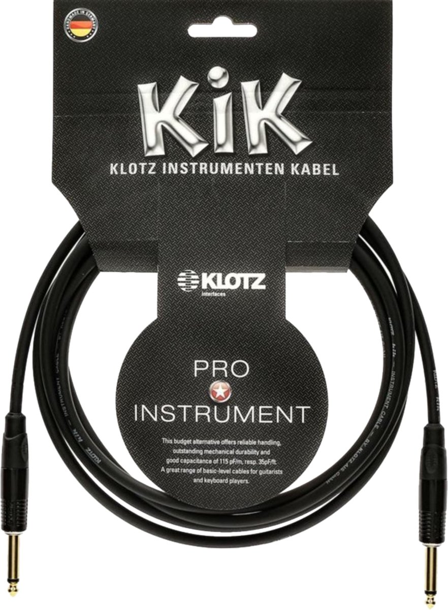 Klotz KIKKG1.5PPSW instrumentkabel 1,5 m - Kabel voor instrumenten