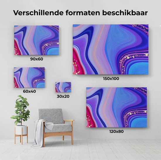 Artaza Peinture sur Toile Art Abstrait - Différentes Couleurs Marbre - 90x60 - Tableau sur Toile - Impression sur Toile