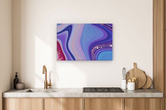 Artaza Peinture sur Toile Art Abstrait - Différentes Couleurs Marbre - 90x60 - Tableau sur Toile - Impression sur Toile