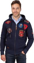 Top Gun Hoodie sweatvest met patches, donkerblauw