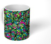 Mok - Koffiemok - Patroon - Abstract - Kleur - Mokken - 350 ML - Beker - Koffiemokken - Theemok