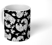 Mok - Koffiemok - Meiden - Puzzel - Hart - Patronen - Girl - Kids - Kinderen - Mokken - 350 ML - Beker - Koffiemokken - Theemok