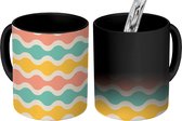 Magische Mok - Foto op Warmte Mokken - Koffiemok - Golven - Zomer - Regenboog - Patroon - Magic Mok - Beker - 350 ML - Theemok