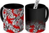 Magische Mok - Foto op Warmte Mokken - Koffiemok - Jungle - Plant - Rood - Design - Magic Mok - Beker - 350 ML - Theemok