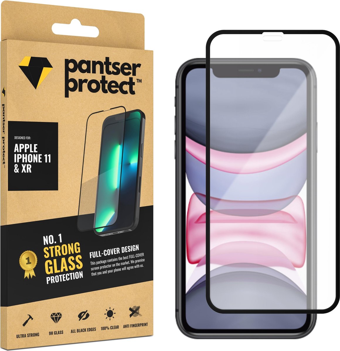 Pantser Protect™ Glass Screenprotector Geschikt voor iPhone 11 / XR - Case Friendly - Premium Pantserglas - Glazen Screen Protector