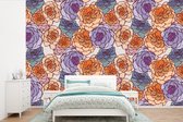 Behang - Fotobehang Patroon - Bloem - Art Nouveau - Breedte 390 cm x hoogte 260 cm