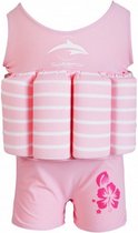 drijfpak Breton Stripe junior lycra roze mt 2-3 jaar