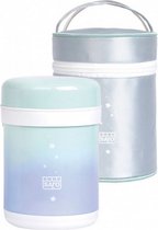 thermische voedselcontainer Galaxy RVS 900 ml mintgroen/blauw