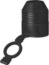 trekhaakdop met ring rubber 7 cm zwart
