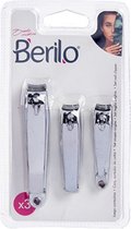 nagelknippers staal zilver 3-delig