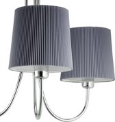 Relaxdays plafondlamp 3-lichts - hanglamp - metaal & katoen - plafondverlichting - vintage - grijs