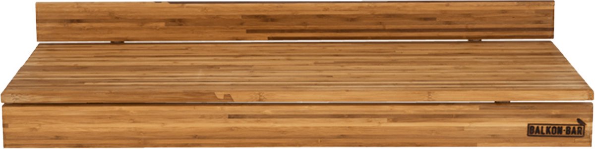 Balkonbar Balkon Tafel - 90 x 30 cm - Bamboe - Glazen Reling