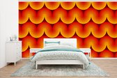 Behang - Fotobehang Design - Retro - Rood - Abstract - Breedte 465 cm x hoogte 260 cm