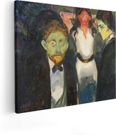 Artaza Canvas Schilderij Jaloezie - Edvard Munch - 100x80 - Groot - Kunst - Wanddecoratie Woonkamer