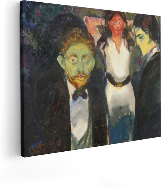 Artaza Canvas Schilderij Jaloezie - Edvard Munch - 100x80 - Groot - Kunst - Wanddecoratie Woonkamer