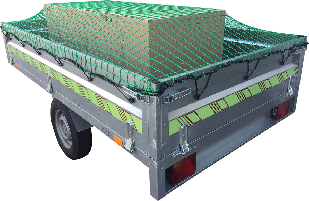 Aanhangernet Heavy Draaddikte 4mm Maas 45 mm. - 1,80 m x 3 m - groen - 3.0 mm Draaddikte