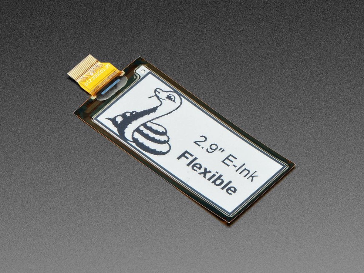 2.9 inch Flexible 296x128 Monochrome eInk / ePaper Display - UC8151D Chipset Adafruit 4262