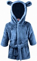 badjas junior fleece donkerblauw maat 86