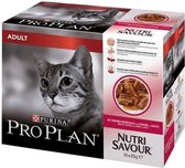 PROPLAN Nutrisavour met eend in saus - Pochons - Voor volwassen kat - 10 x 85 g