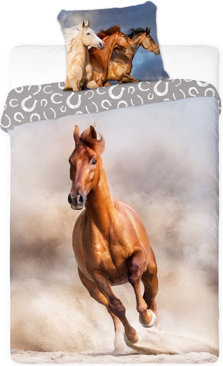 Animal Pictures Dekbedovertrek Galopperend Paard - Eenpersoons - 140 x 200 / 70 x 90 cm - Katoen