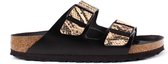 Birkenstock Arizona Dames Slippers Snake Black Beige Narrow-fit | Zwart | Leer | Maat 37