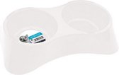 voer- en drinkbak 2 x 800 ml 33 x 25 cm wit
