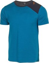 T-shirt Ivanhoe Kian SS Electric pour homme en Mérinos et Tencel - Blauw