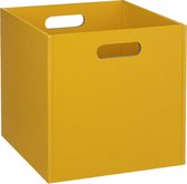 Panier de rangement / panier d'armoire 29 litres jaune en bois 31 x 31 x 31 cm - Boîtes de Boîtes de rangement - Paniers à compartiments