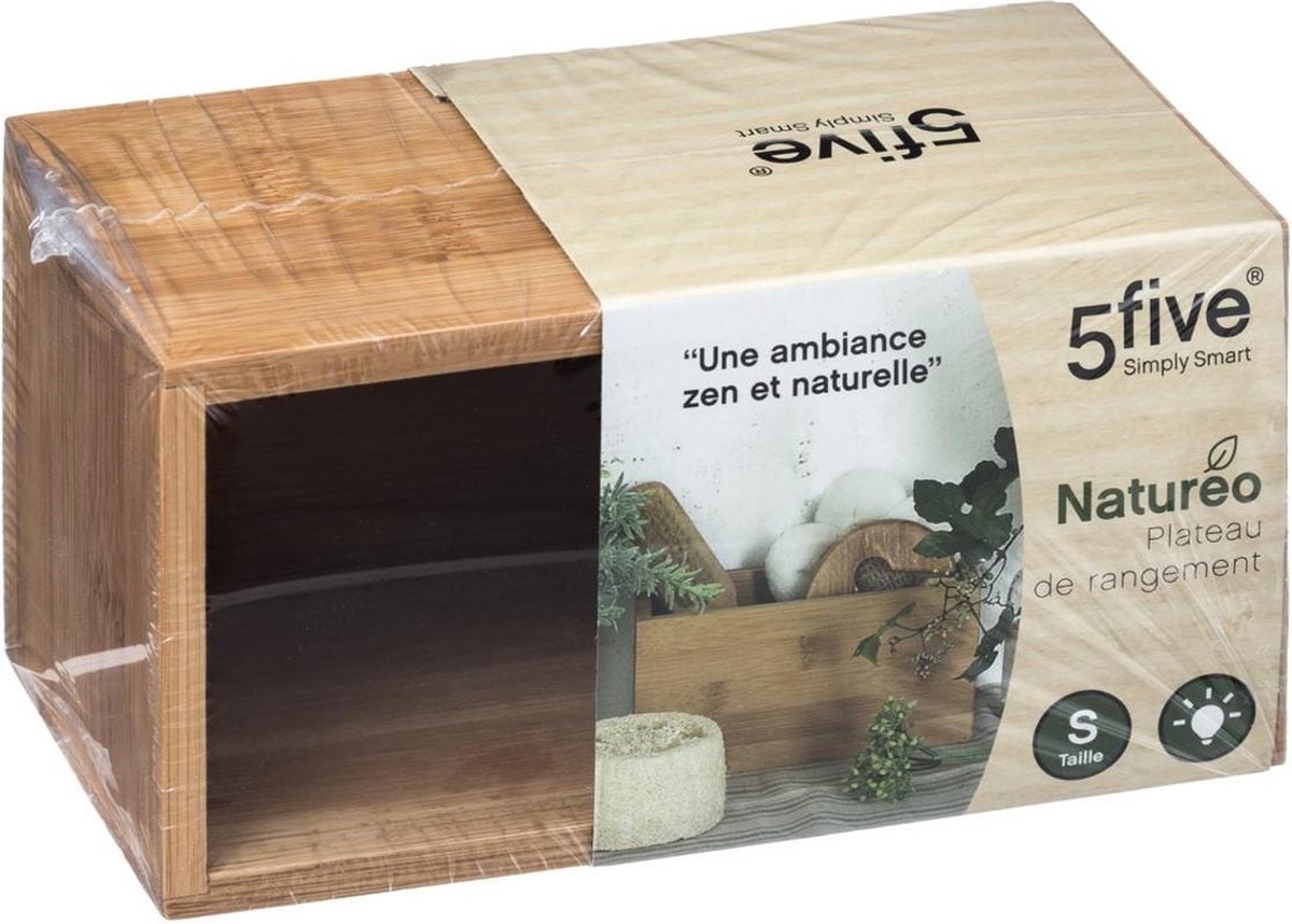 Set van 3x stuks 5five sieraden / make-up houder - box - 18 x 9 x 9,5 cm - bamboe hout - organizer bakje - badkamer — cadeau in Wonen & Interieur - foto 3