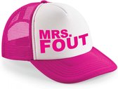 Mrs. Fout snapback cap/ truckers pet roze voor dames - verkleed petten