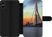 Bookcase Geschikt voor iPhone XS Max telefoonhoesje - Rotterdam - Erasmus - Zonsondergang - Met vakjes - Wallet case met magneetsluiting