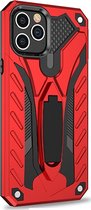 Apple iPhone 12 Pro Max Hoesje - Mobigear - Armor Stand Serie - Hard Kunststof Backcover - Rood - Hoesje Geschikt Voor Apple iPhone 12 Pro Max