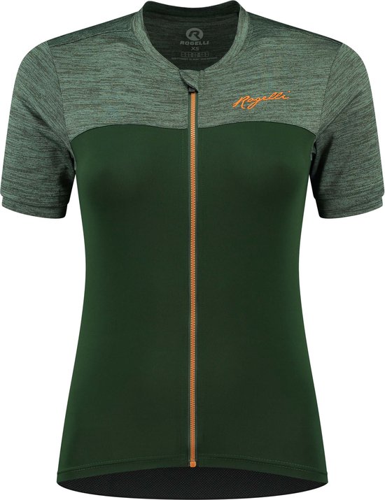Rogelli Melange Fietsshirt - Korte Mouwen - Dames - Groen, Coral - Maat XL