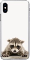 Geschikt voor iPhone Xs Max hoesje - Wasbeer - Dieren - Kinderen - Jongens - Meisjes - Siliconen Telefoonhoesje