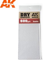 Dry Sandpaper 600 Grit. 3 Stuks - AK-Interactive - AK-9039