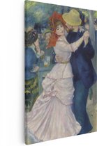 Artaza Canvas Schilderij Dans in Bougival - Pierre-Auguste Renoir - 20x30 - Klein - Kunst - Canvas Print