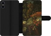 Bookcase Geschikt voor iPhone XS telefoonhoesje - Stilleven met vruchten en een kreeft - Schilderij van Jan Davidsz. de Heem - Met vakjes - Wallet case met magneetsluiting
