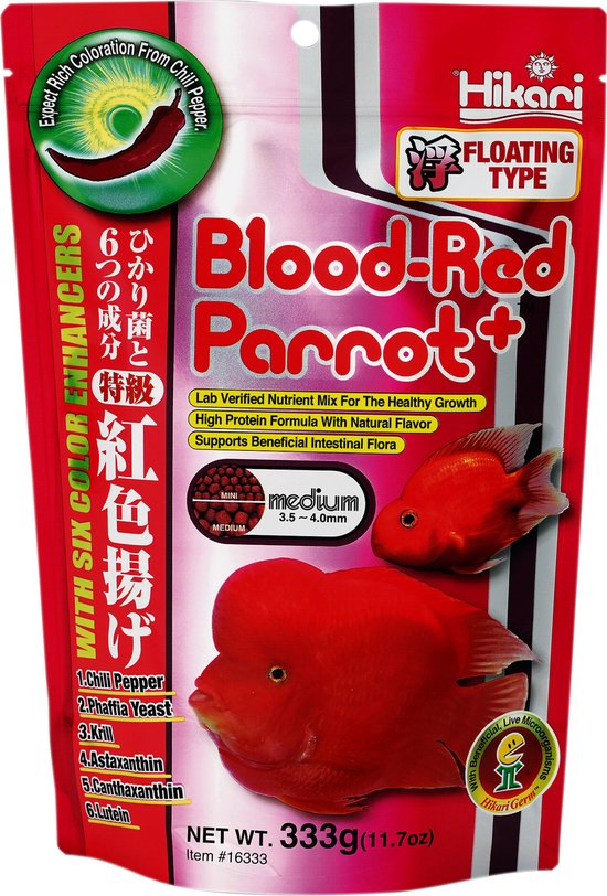 Foto: Hik blood red parrot medium 333 gramhikari