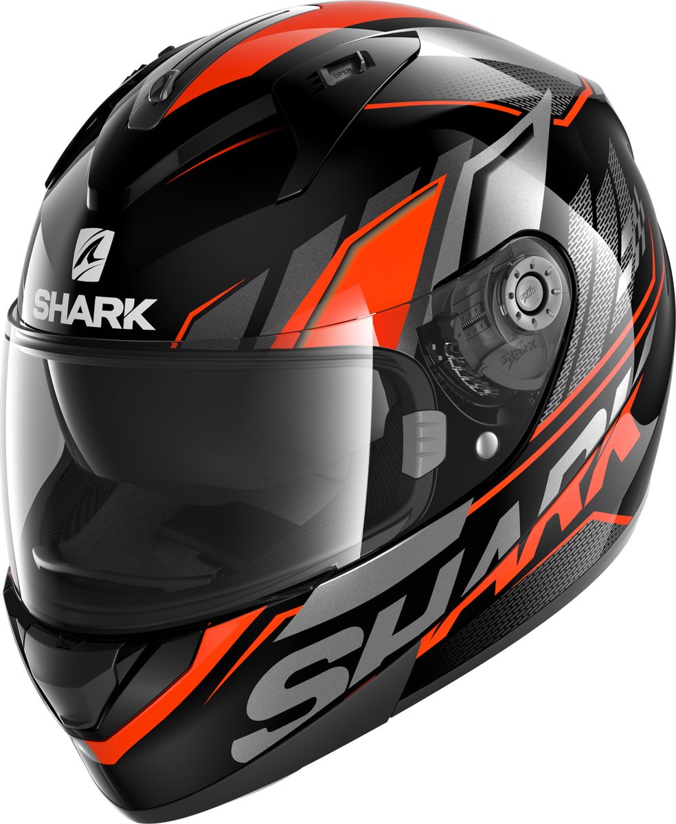 SHARK RIDILL 1.2 PHAZ Motorhelm integraalhelm Zwart Oranje Antraciet - Maat XS