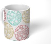 Mok - Koffiemok - Patroon - Pastel - Stippen - Mokken - 350 ML - Beker - Koffiemokken - Theemok