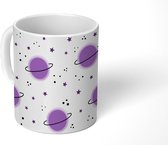 Mok - Koffiemok - Space - Planeten - Sterren - Ruimtevaart - Patroon - Mokken - 350 ML - Beker - Koffiemokken - Theemok